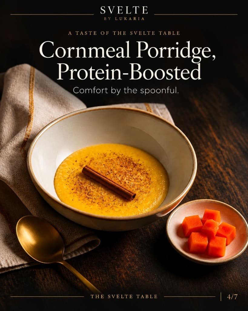 Protein-boosted cornmeal porridge from The Svelte Table